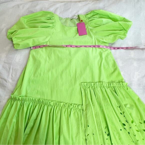 RHODE Lina Midi Dressing Neon Green Ciel Eyelet Size S NWT - Picture 8 of 16